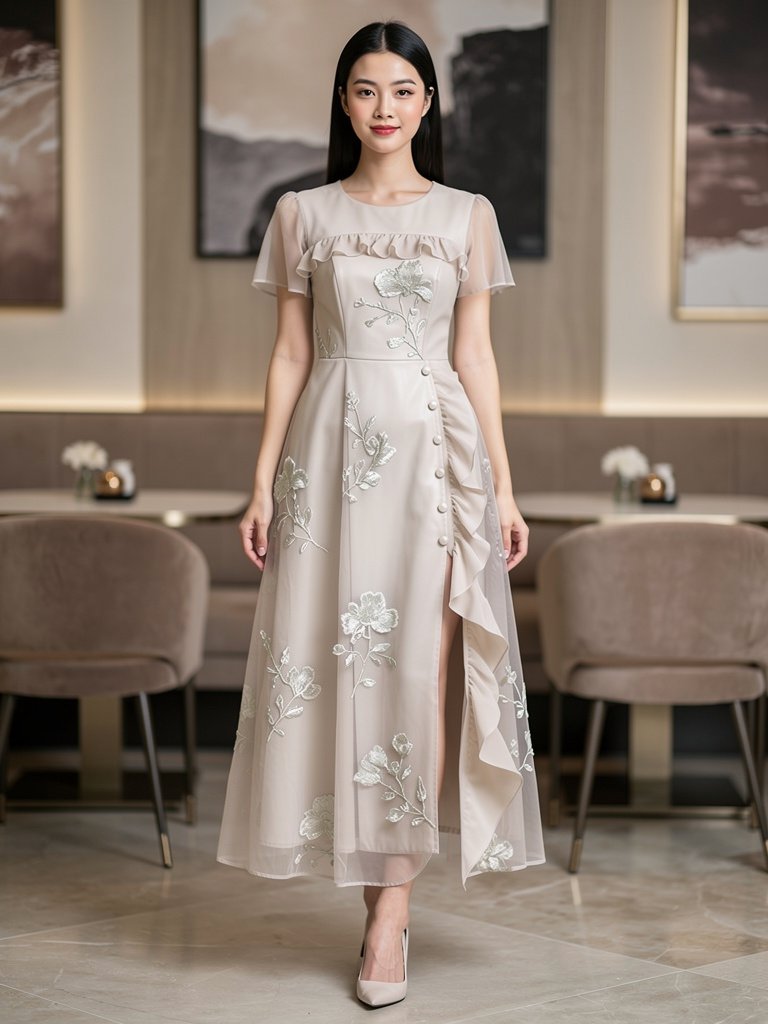 Đổi nền thành quán cà phê sang trọng tông màu trung tính